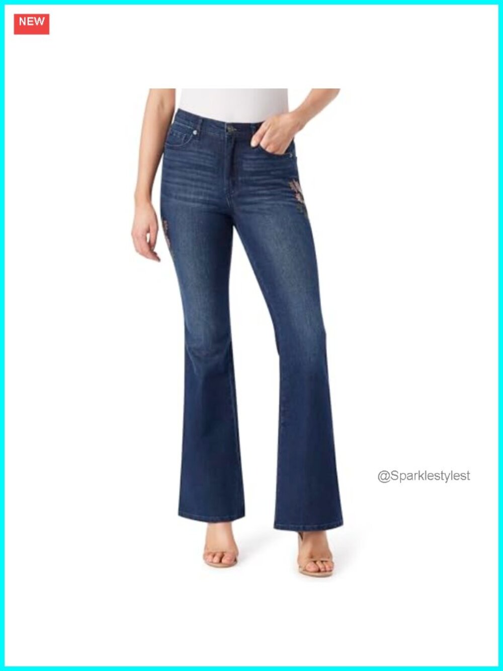 High Rise Fitted Flare Jean Bell Bottom Denim Pants